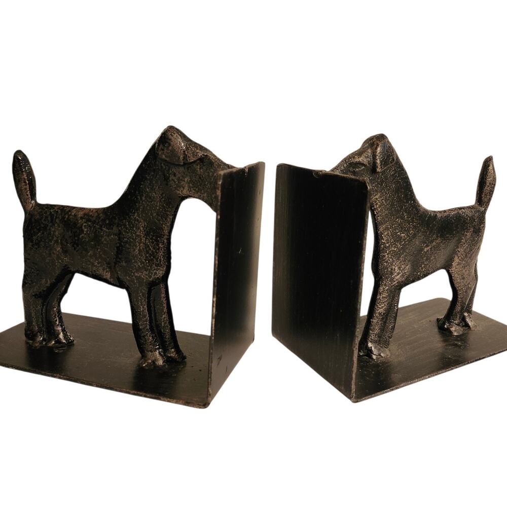 Vtg 1920's Cast Iron Airedale Terrier Dog Bookends Art Deco Style - Picture 13 of 13